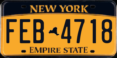 NY license plate FEB4718