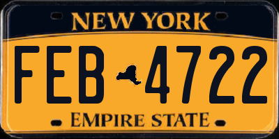 NY license plate FEB4722