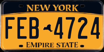 NY license plate FEB4724