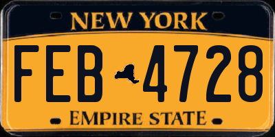 NY license plate FEB4728