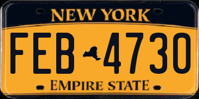 NY license plate FEB4730