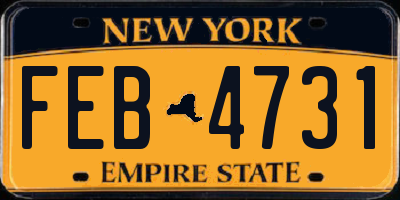 NY license plate FEB4731