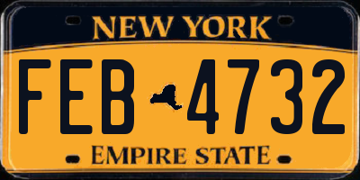 NY license plate FEB4732