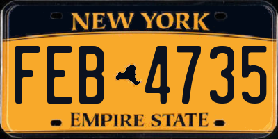 NY license plate FEB4735