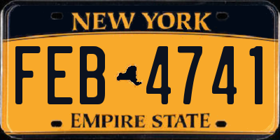 NY license plate FEB4741