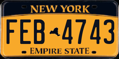 NY license plate FEB4743