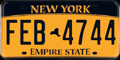 NY license plate FEB4744