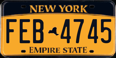 NY license plate FEB4745