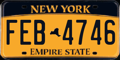 NY license plate FEB4746