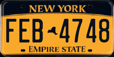 NY license plate FEB4748