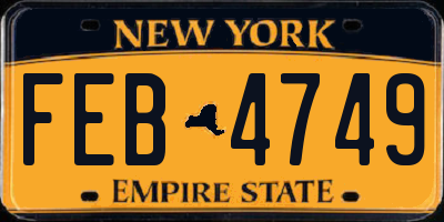 NY license plate FEB4749