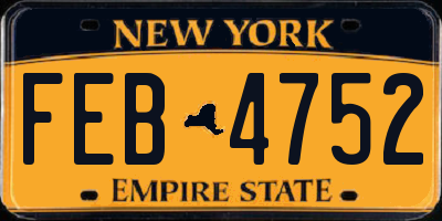 NY license plate FEB4752