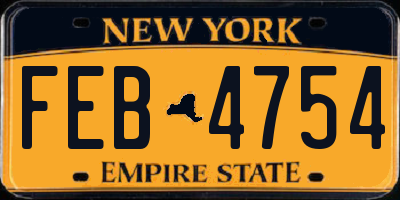 NY license plate FEB4754