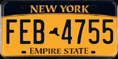 NY license plate FEB4755