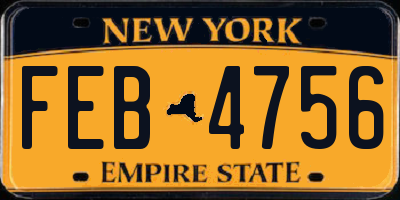 NY license plate FEB4756