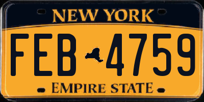 NY license plate FEB4759
