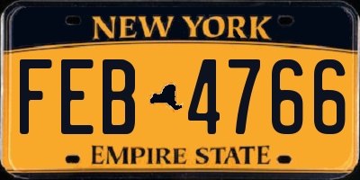 NY license plate FEB4766