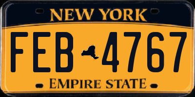 NY license plate FEB4767