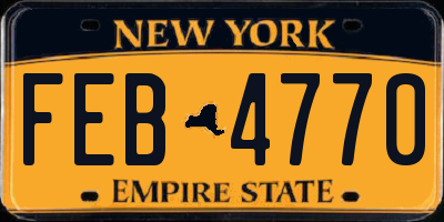 NY license plate FEB4770