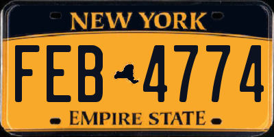 NY license plate FEB4774