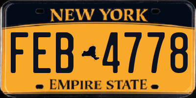 NY license plate FEB4778
