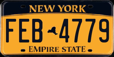 NY license plate FEB4779