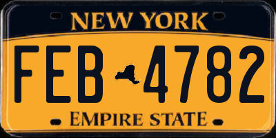 NY license plate FEB4782