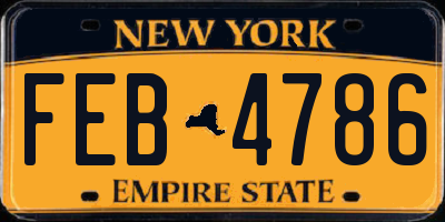 NY license plate FEB4786
