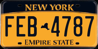 NY license plate FEB4787
