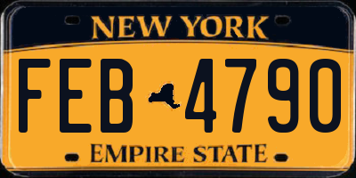 NY license plate FEB4790