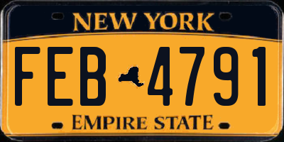 NY license plate FEB4791