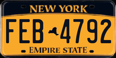 NY license plate FEB4792