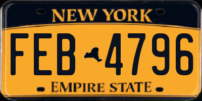 NY license plate FEB4796
