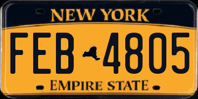 NY license plate FEB4805