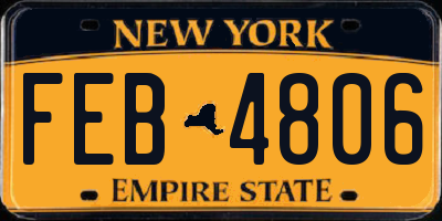 NY license plate FEB4806