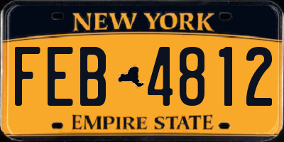 NY license plate FEB4812