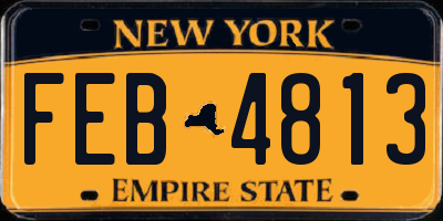 NY license plate FEB4813