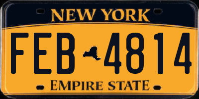NY license plate FEB4814