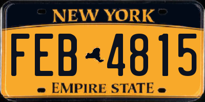 NY license plate FEB4815