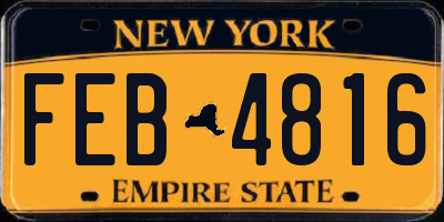 NY license plate FEB4816