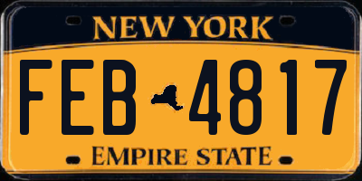 NY license plate FEB4817