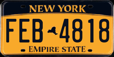 NY license plate FEB4818