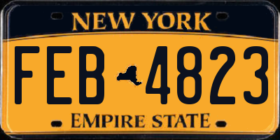 NY license plate FEB4823