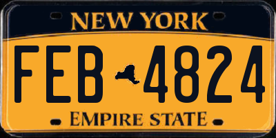 NY license plate FEB4824