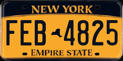 NY license plate FEB4825