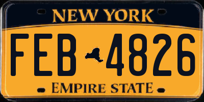 NY license plate FEB4826