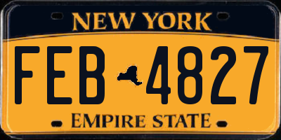 NY license plate FEB4827