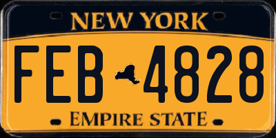 NY license plate FEB4828