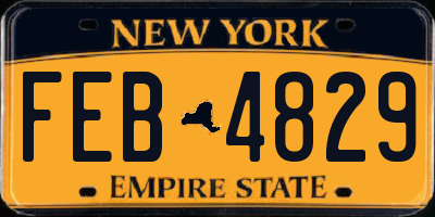 NY license plate FEB4829