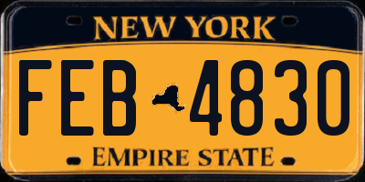 NY license plate FEB4830